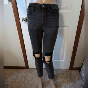 Hollister Ultrahigh-rise Skinny Ankle Vintage Super Soft StretchDistressed Black